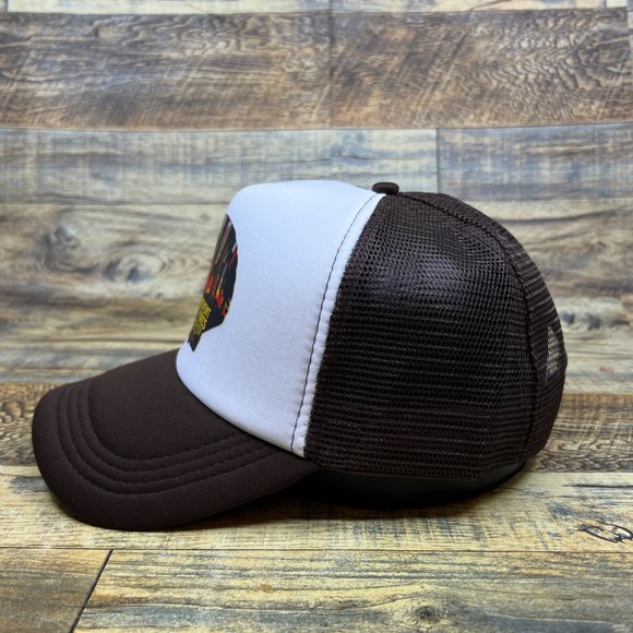 Shell Gas & Oil Mens Trucker Hat Brown Prevent Forest Fires Vintage Ads Ball Cap - Picture 4 of 8